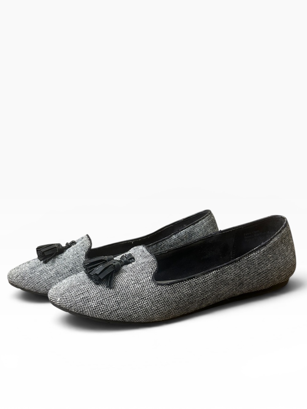 Coach and Four Black and Gray Tweed Tassel Loafers Size 7 - Picture 2 of 9